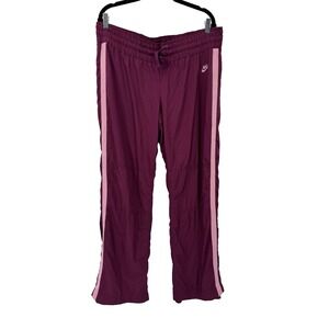 Vintage Nike Sweatpants XL Womens 90s Y2K Striped Pink Lined Wide Leg Gym Work